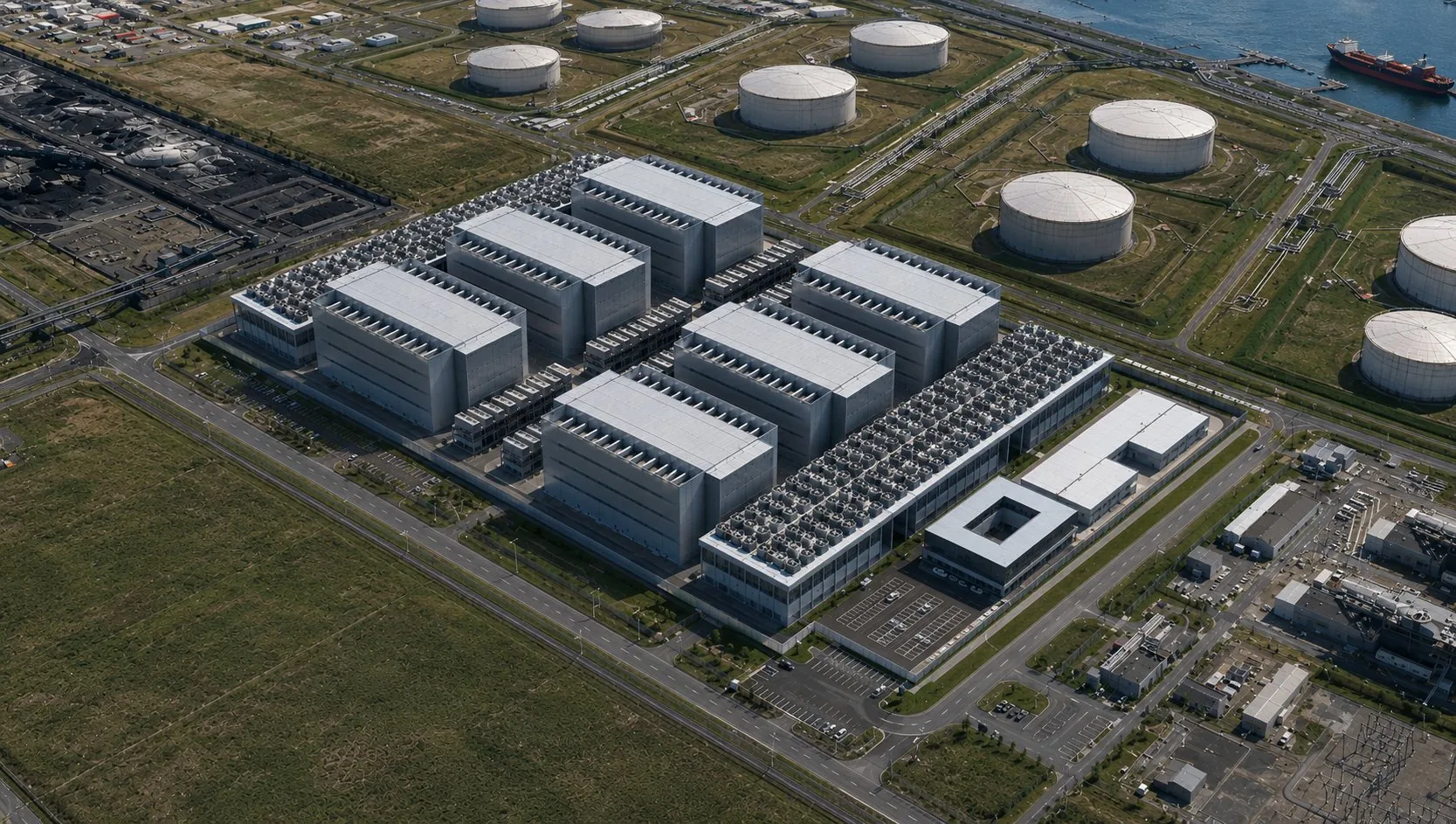 Architectural render of the planned Rotterdam AI infrastructure campus